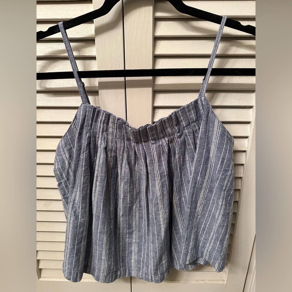 Outerknown Blue and White Striped Camisole Tank